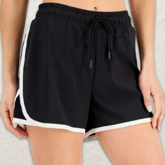 Ideology Shorts Women's Athletic Adjustable Drawstring Curved Hem Black 2X NWT - Picture 2 of 9